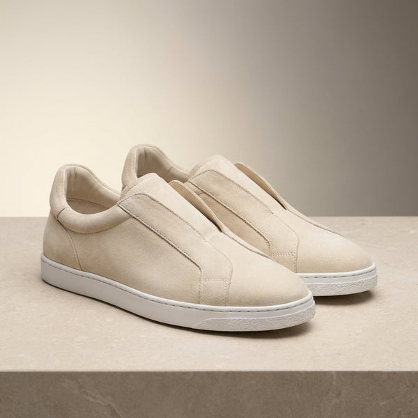 Cream Suede Capraia Slip-On Sneaker