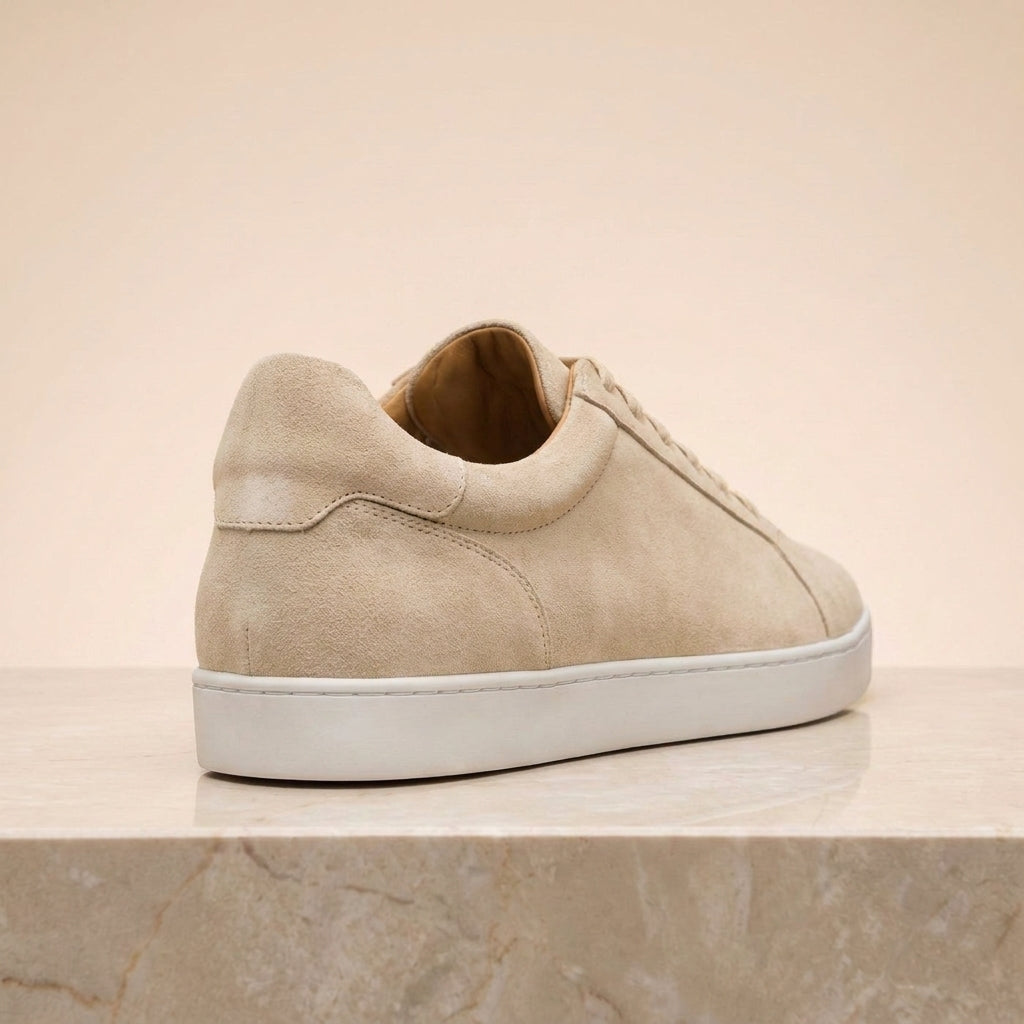 Cream Suede Rimini Low-Top Sneaker