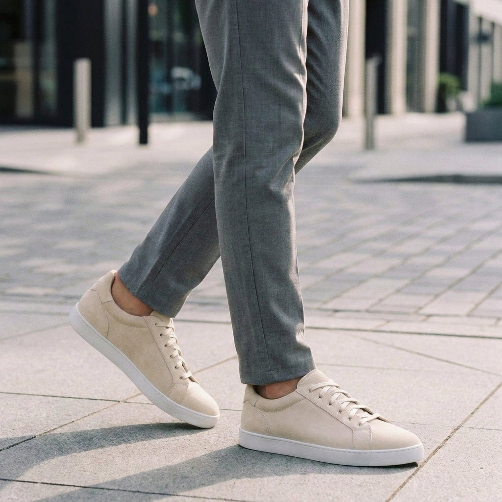 Cream Suede Rimini Low-Top Sneaker