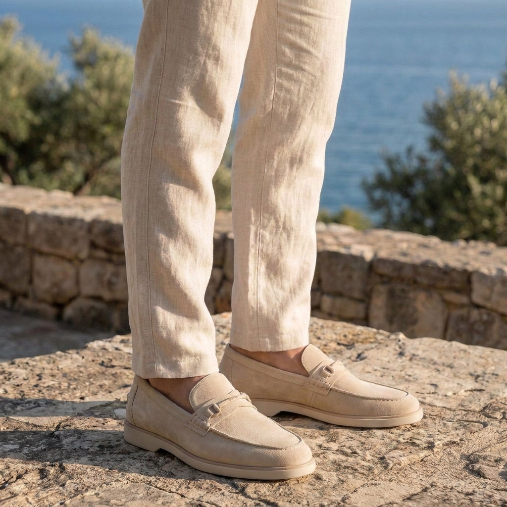 Cream Suede Maratea Summer Bit Loafer