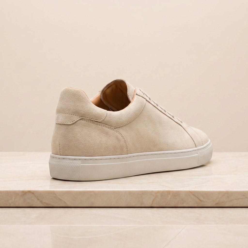 Cream Suede Crotone Woven Sneaker