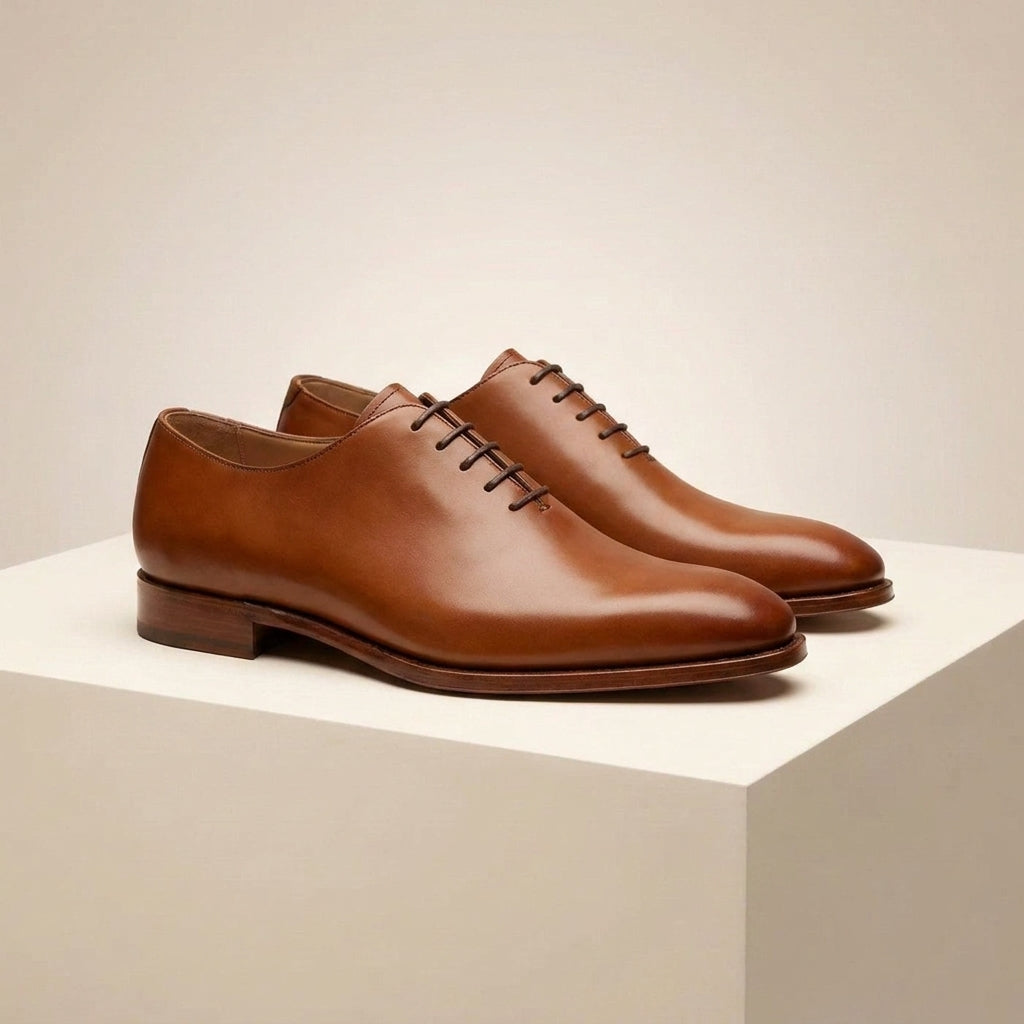 Black Leather Alberobello Wholecut Oxford with Black Leather Sole