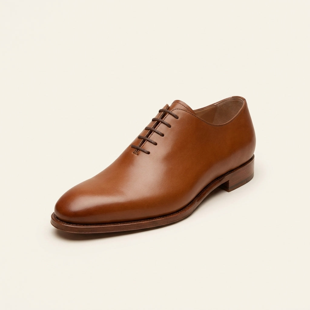 Black Leather Alberobello Wholecut Oxford with Black Leather Sole