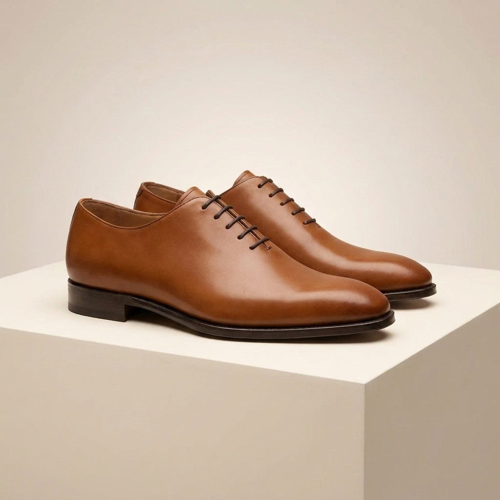 Brown Leather Alberobello Wholecut Oxford with Natural Leather Sole