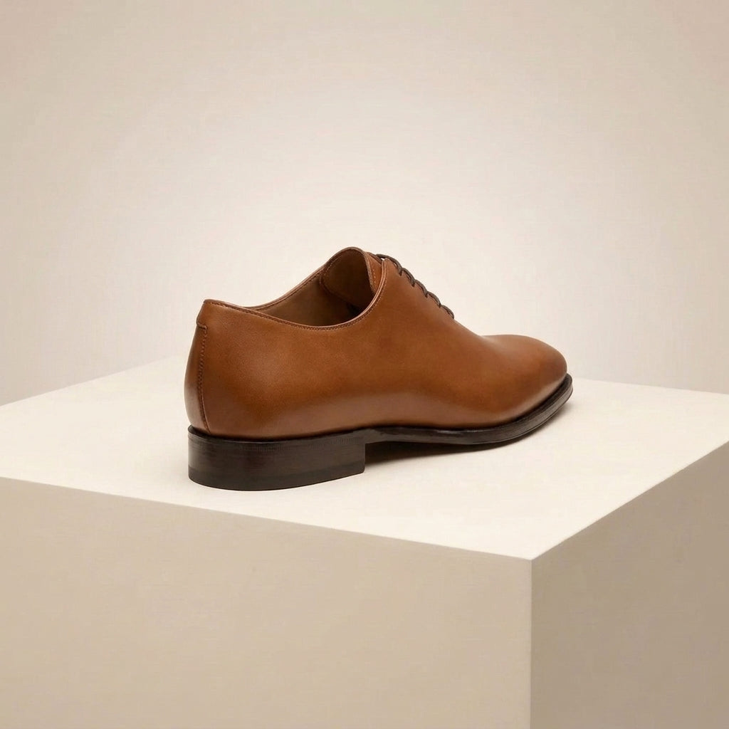 Brown Leather Alberobello Wholecut Oxford with Natural Leather Sole