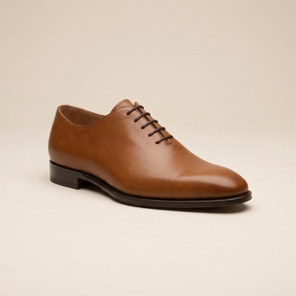 Brown Leather Alberobello Wholecut Oxford with Natural Leather Sole