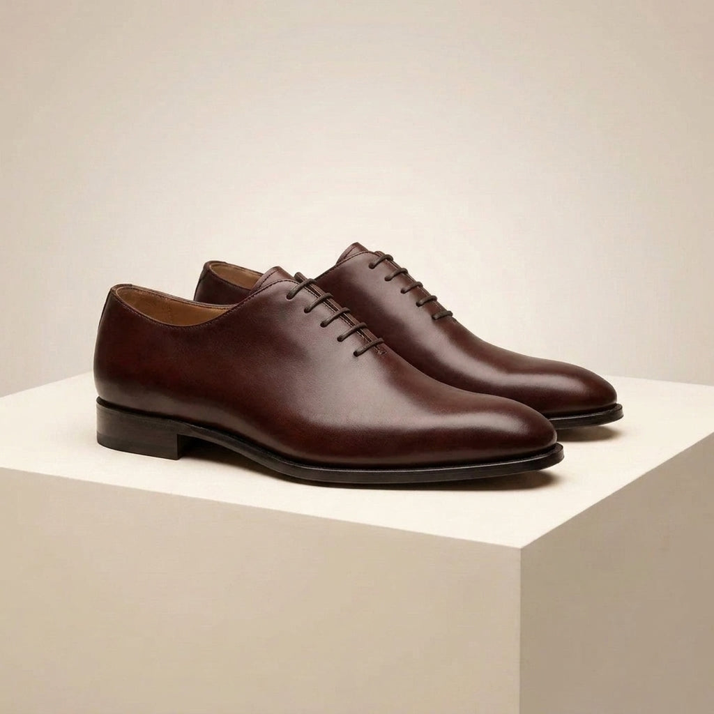 Burgundy Leather Alberobello Wholecut Oxford with Natural Leather Sole