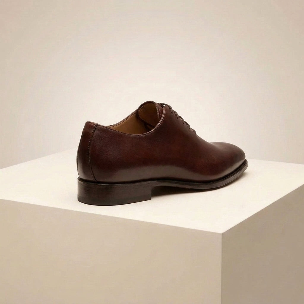 Burgundy Leather Alberobello Wholecut Oxford with Natural Leather Sole