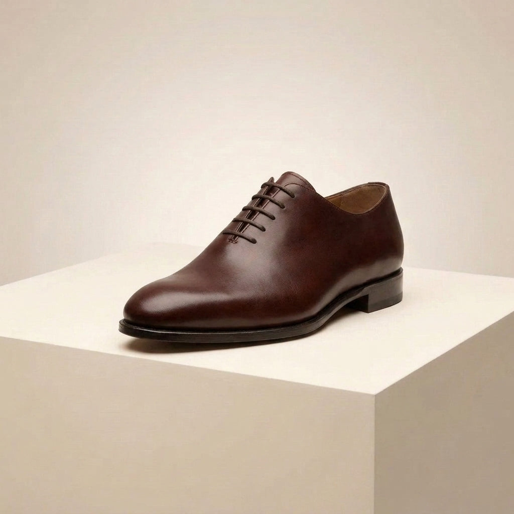 Burgundy Leather Alberobello Wholecut Oxford with Natural Leather Sole