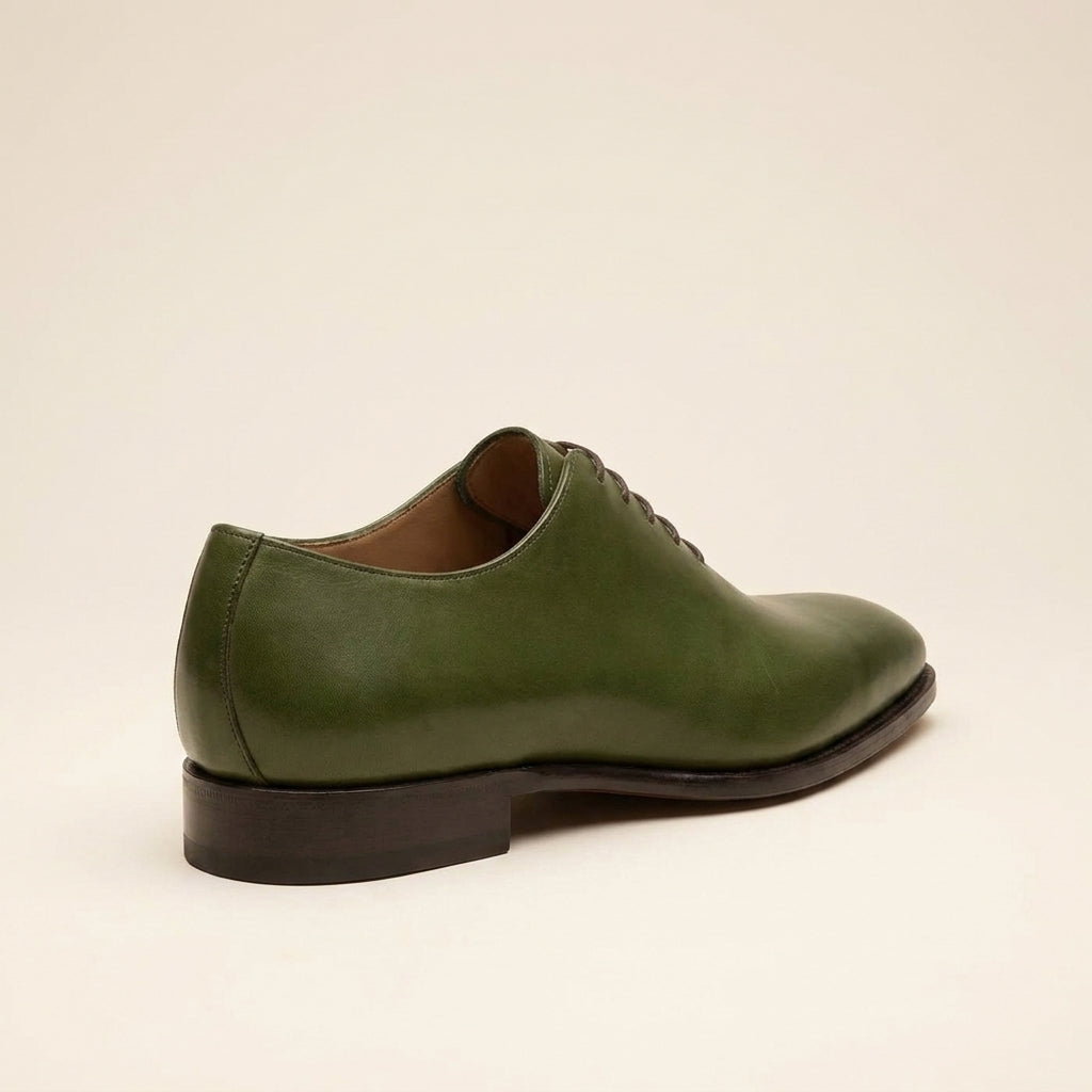 Green Leather Alberobello Wholecut Oxford with Natural Leather Sole