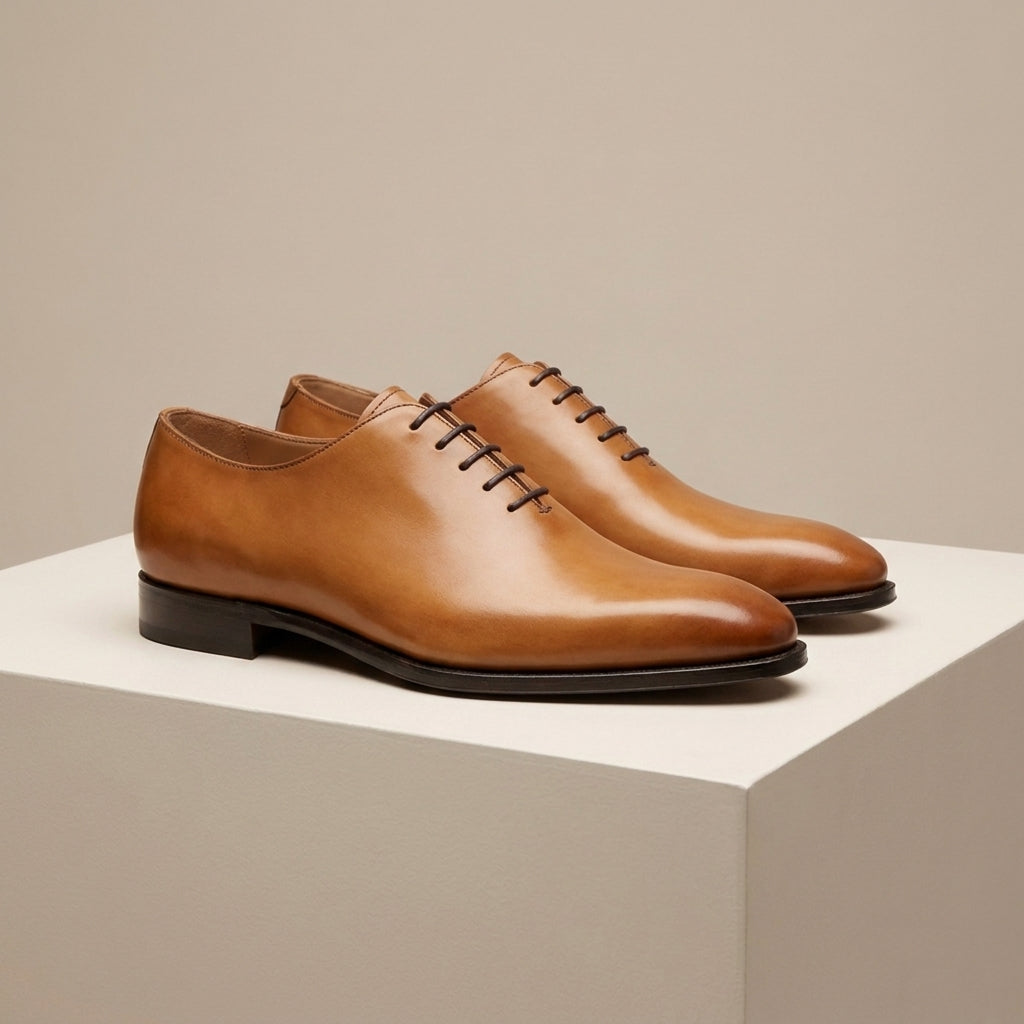 Tan Leather Alberobello Wholecut Oxford with Natural Leather Sole