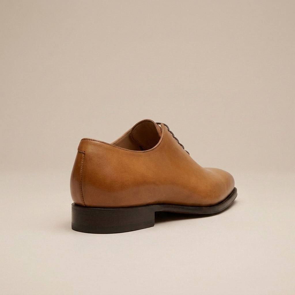 Tan Leather Alberobello Wholecut Oxford with Natural Leather Sole
