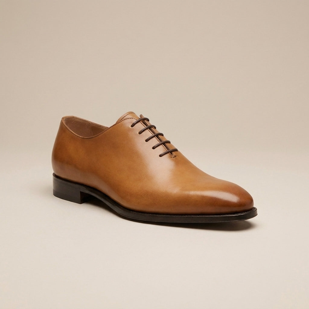 Tan Leather Alberobello Wholecut Oxford with Natural Leather Sole