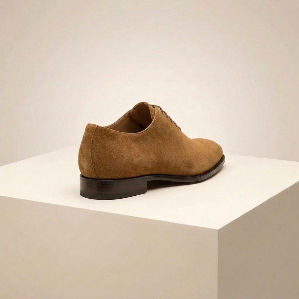 Tan Suede Alberobello Wholecut Oxford with Natural Leather Sole