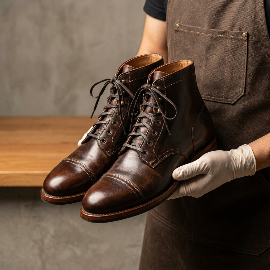 Height Increasing Brown Leather Garbin Penny Loafer with Natural Leather Sole - 3 Inch Hidden Heel