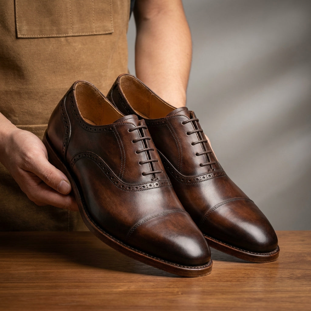 Brown Patina Calf Favonio Tassel Loafer with Natural Leather Sole
