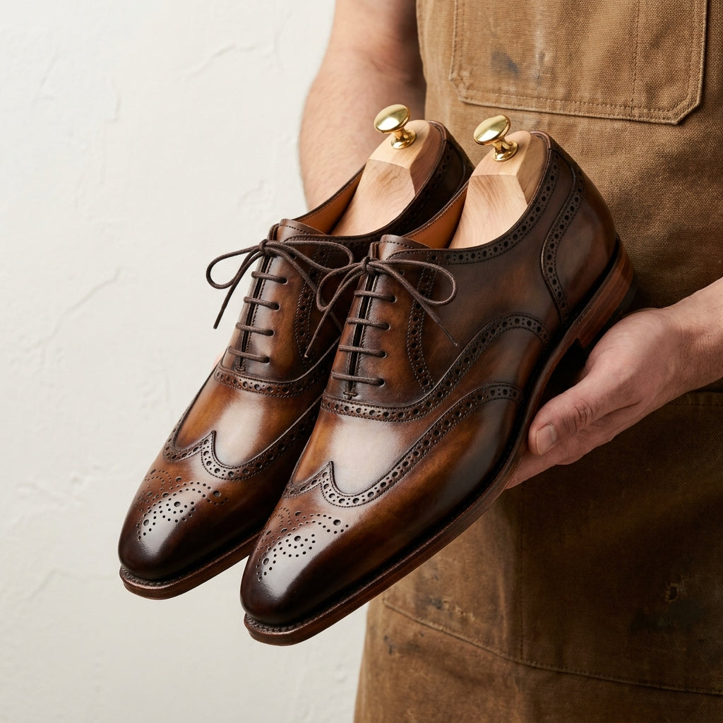 Brown Patina Calf Solaro Horse Bit Loafer with Natural Leather Sole