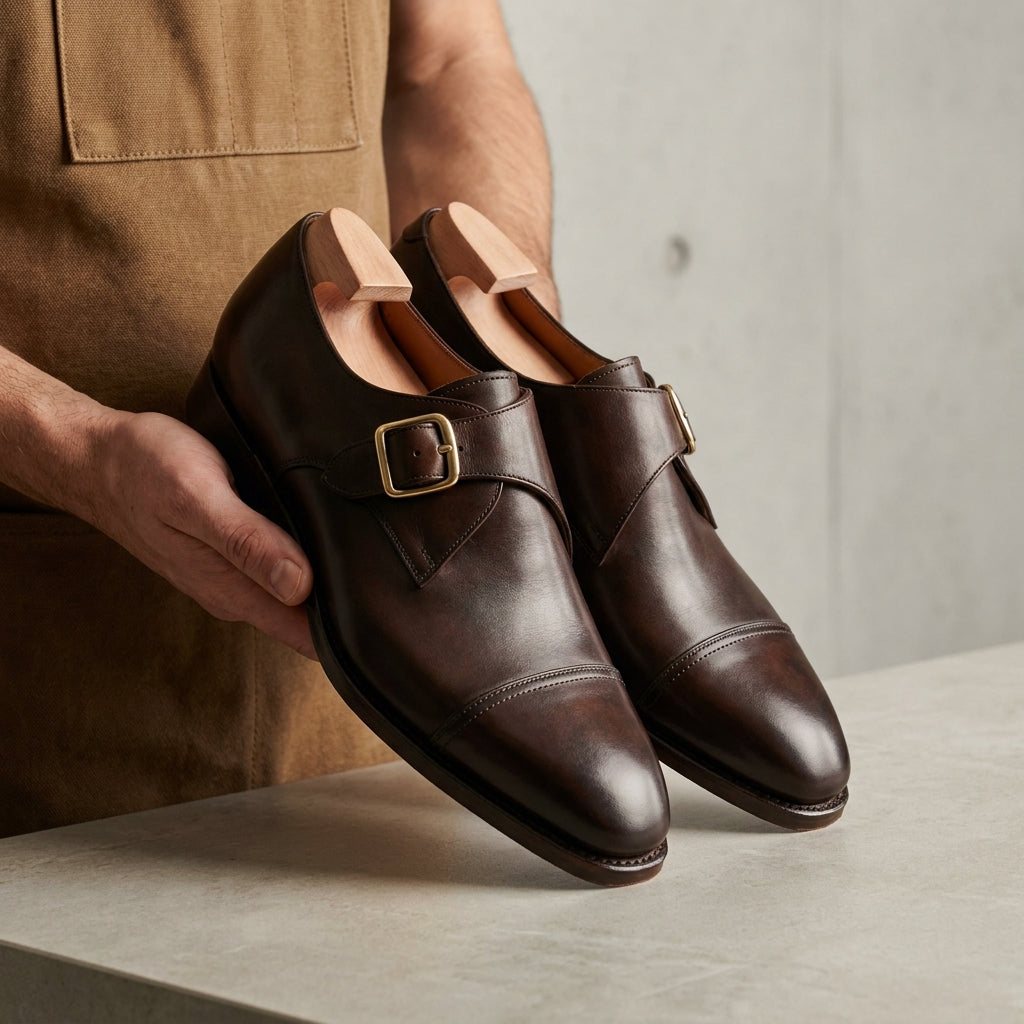 Brown Patina Calf Solaro Horse Bit Loafer with Natural Leather Sole