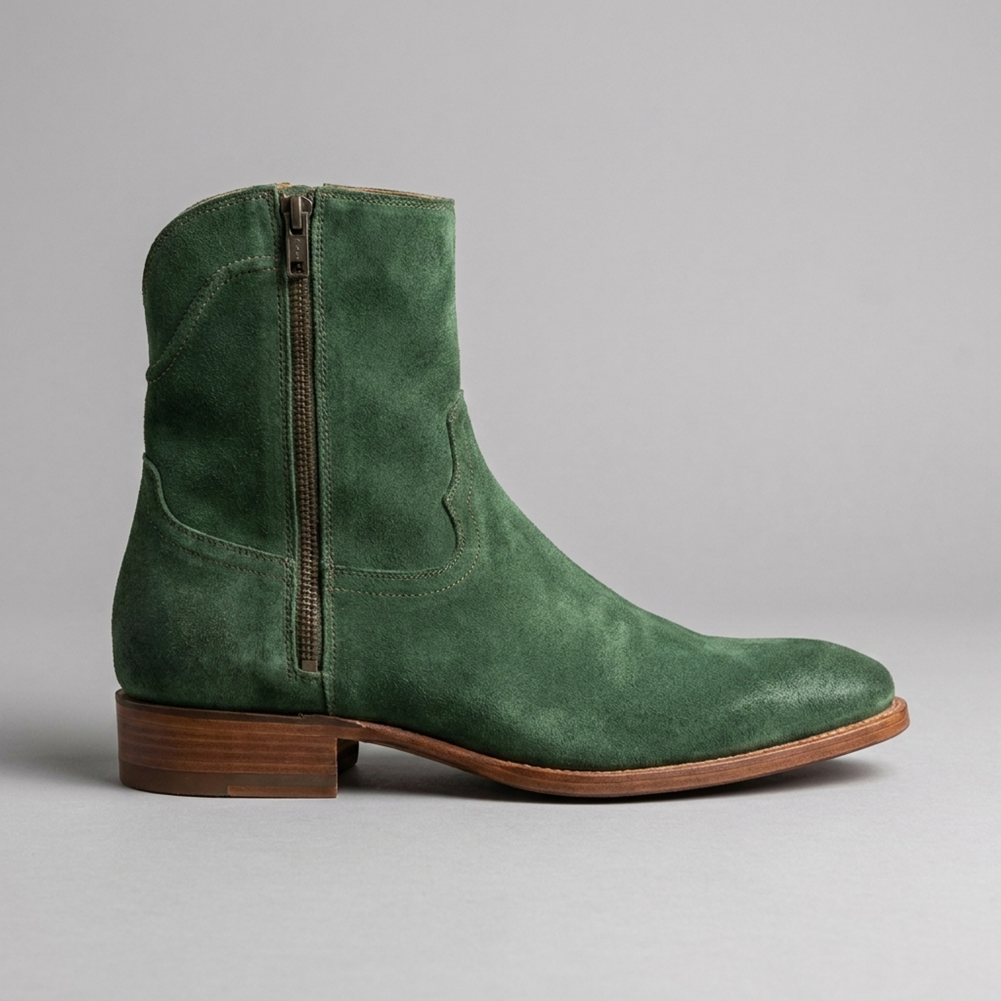 Green Patina Calf Scirocco Boot with Natural Leather Sole