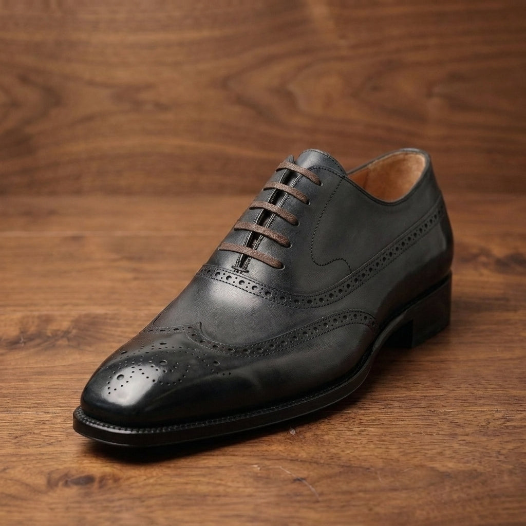 Black Leather Sedarain Brogue Oxford with Black Leather Sole
