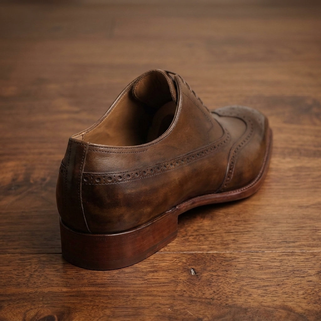 Brown Leather Sedarain Brogue Oxford with Natural Leather Sole