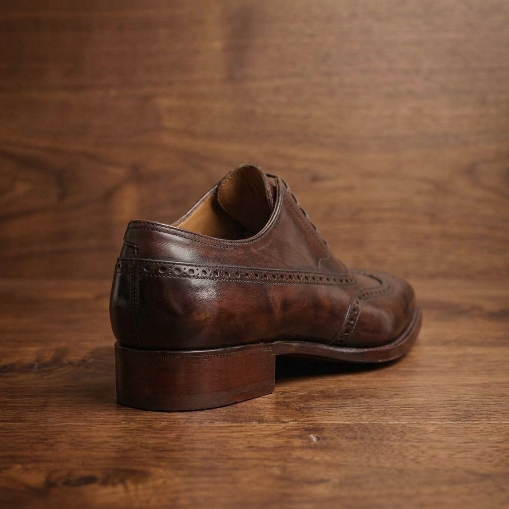 Burgundy Leather Sedarain Brogue Oxford with Natural Leather Sole