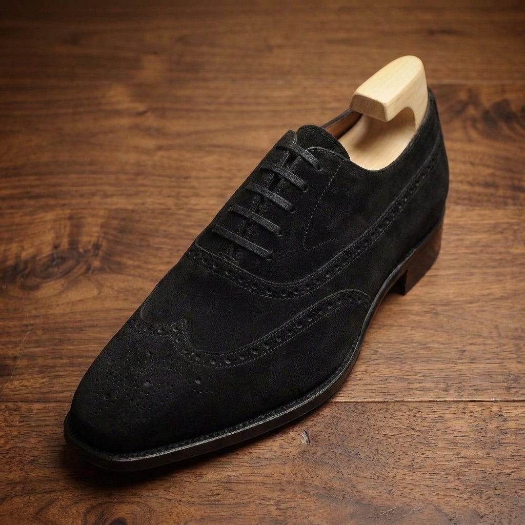 Tan Suede Sedarain Brogue Oxford with Natural Leather Sole