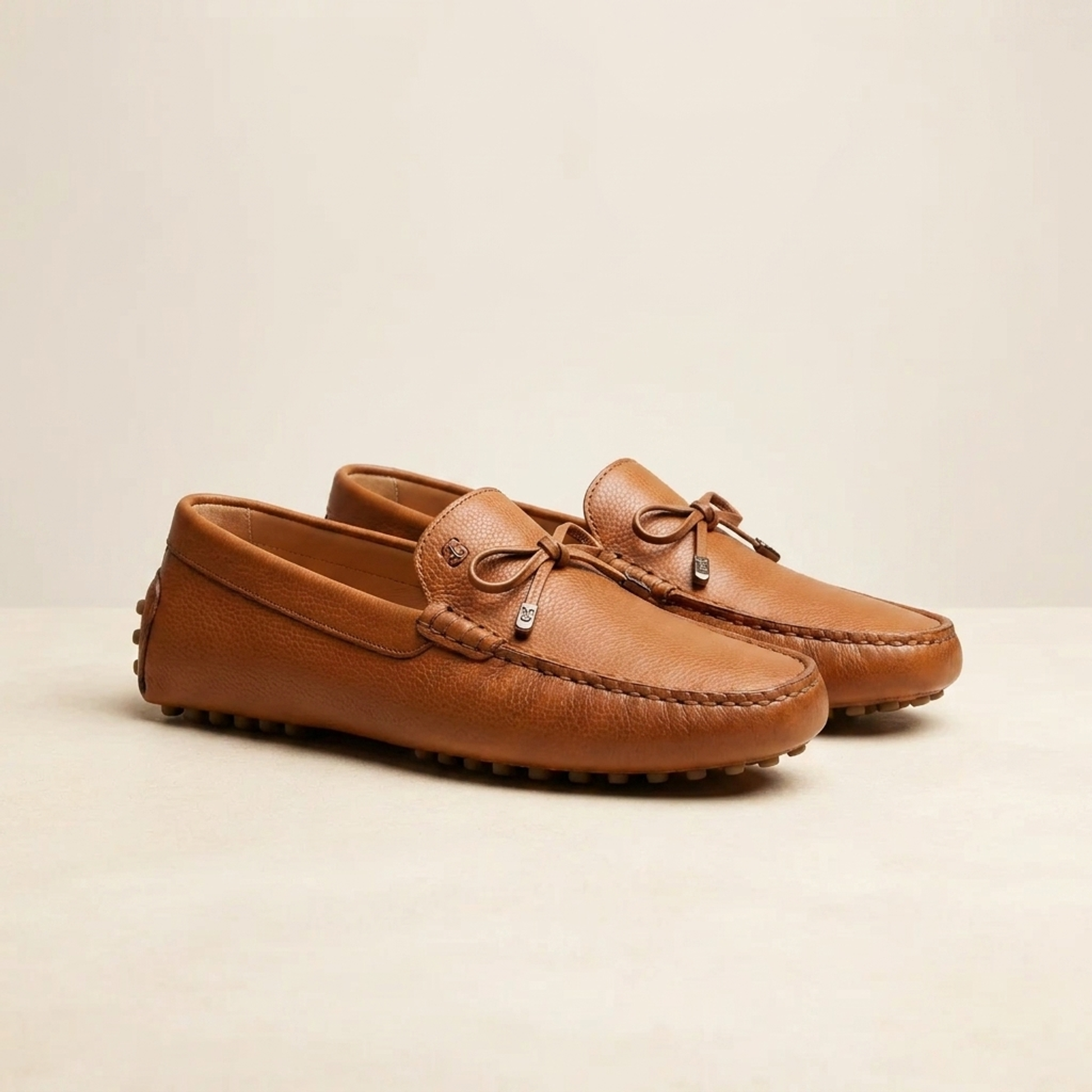 Tan Suede Ponente Driving Shoe with Pebble Rubber Sole