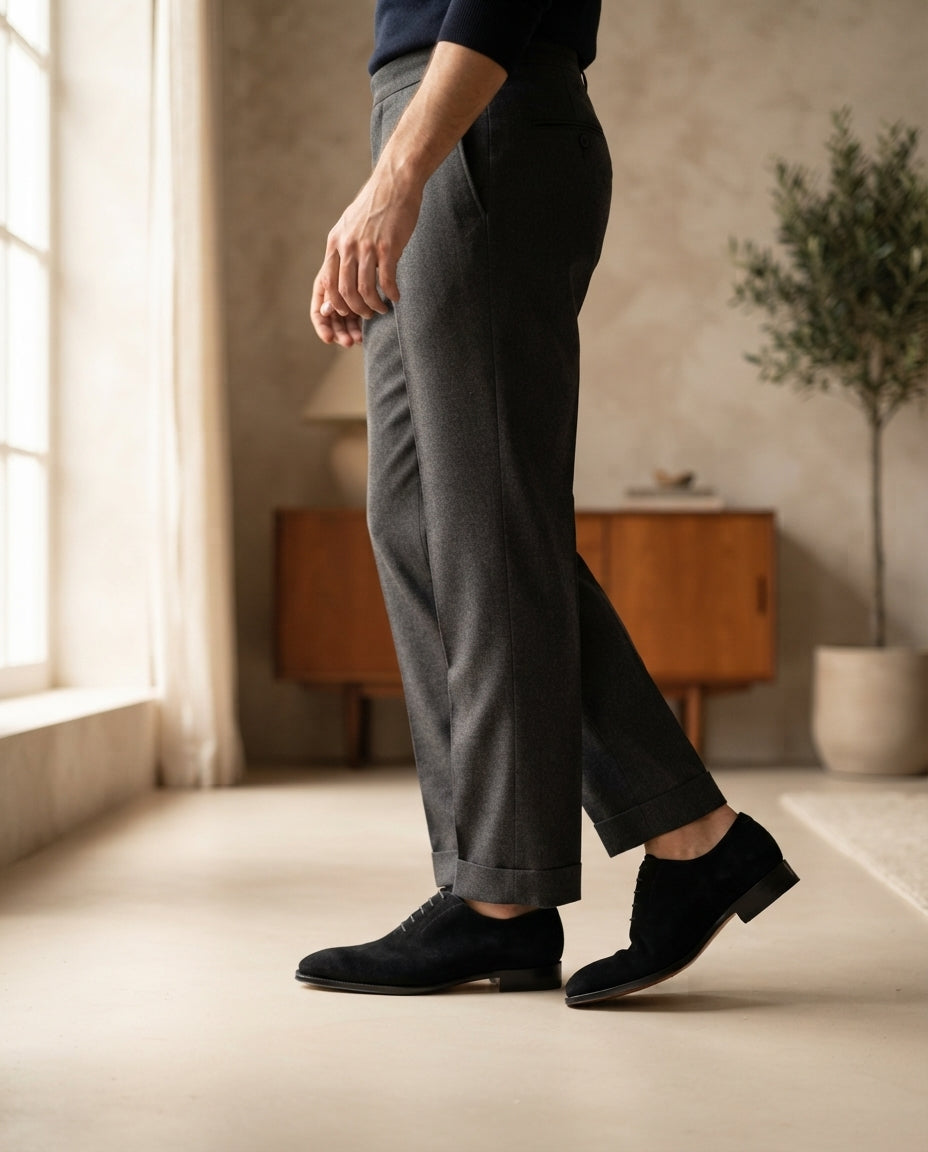 Height Increasing Black Leather Libeccio Whole Cut Oxford with Natural Leather Sole - 3 Inch Hidden Heel – lifestyle