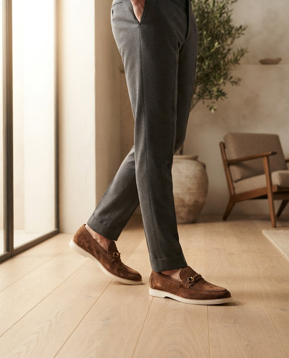 Height Increasing Brown Leather Mildew Loafer with White Yacht Sole - 3 Inch Hidden Heel – lifestyle