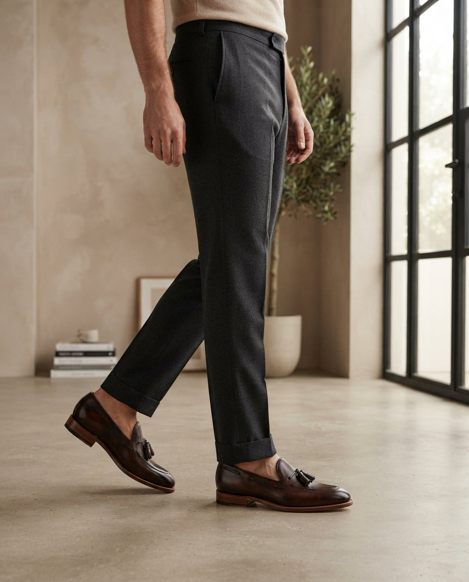 Height Increasing Brown Patina Calf Favonio Wingtip Brogue Oxford with Natural Leather Sole - 3 Inch Hidden Heel – lifestyle