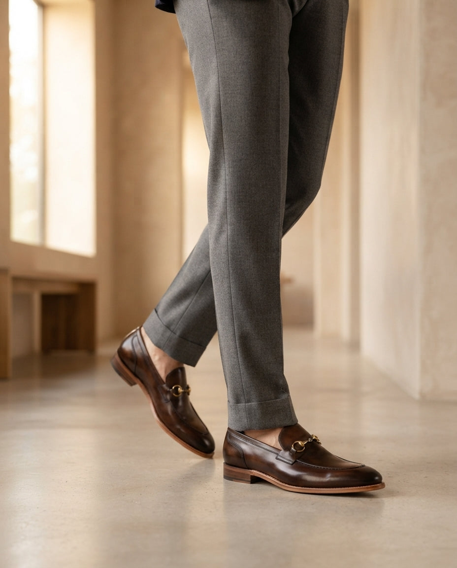 Height Increasing Brown Patina Calf Solaro Cap-Toe Oxford with Natural Leather Sole - 3 Inch Hidden Heel – lifestyle