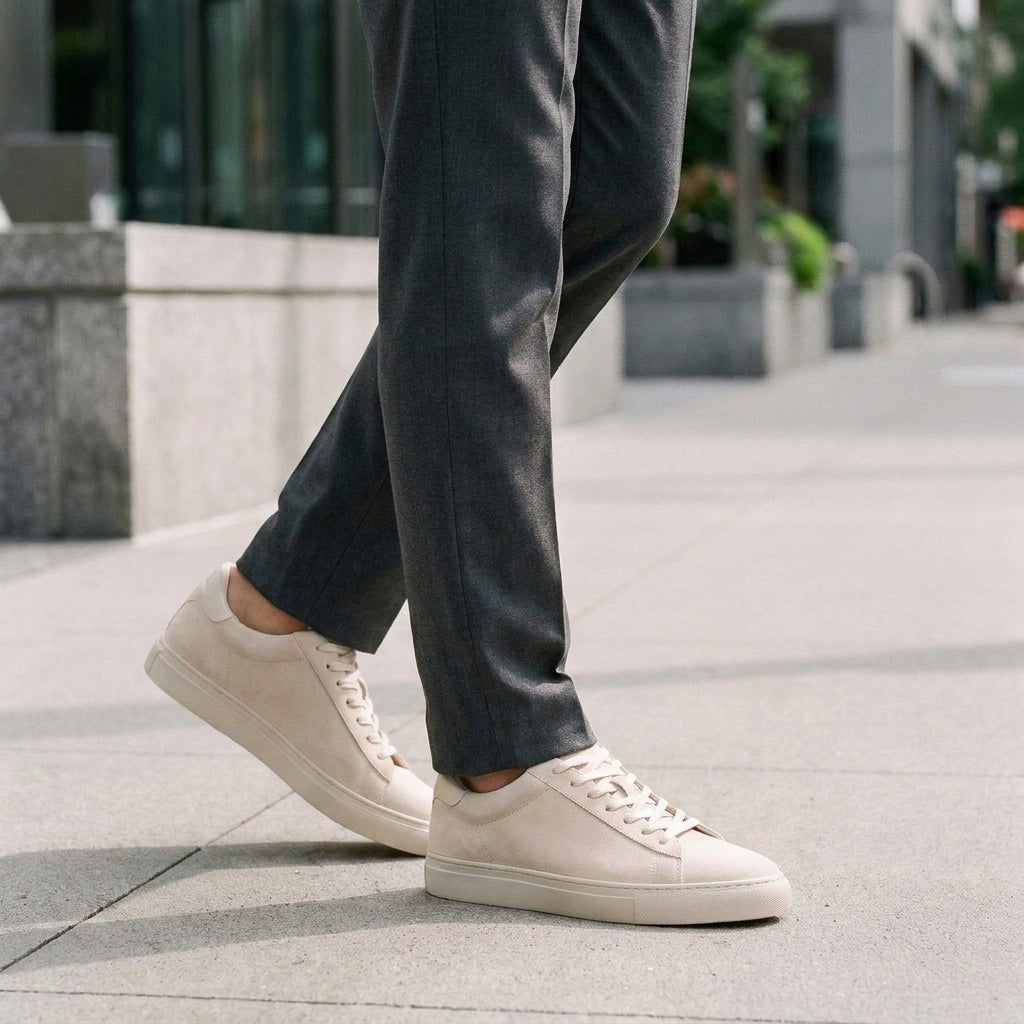 Cream Suede Tremiti Suede Sneaker