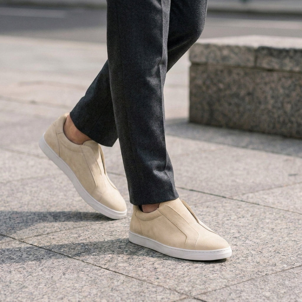 Cream Suede Capraia Slip-On Sneaker