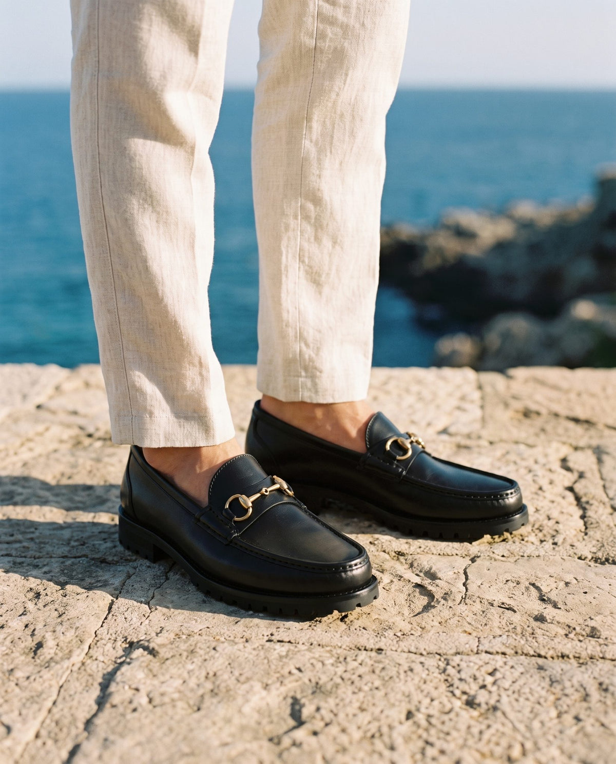 Black Leather Zefiro Bit Loafer – lifestyle