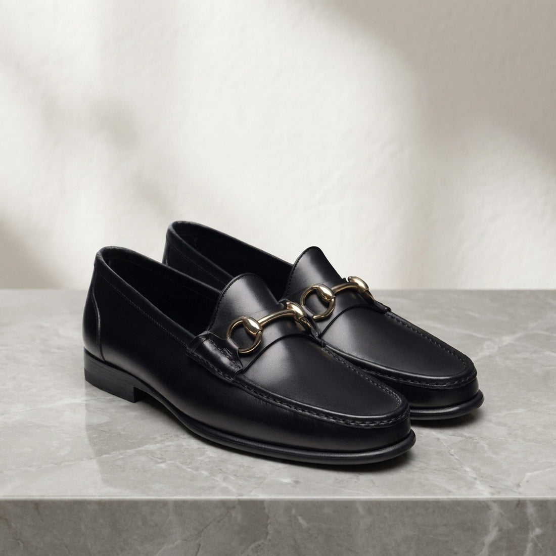 Black Leather Zefiro Bit Loafer