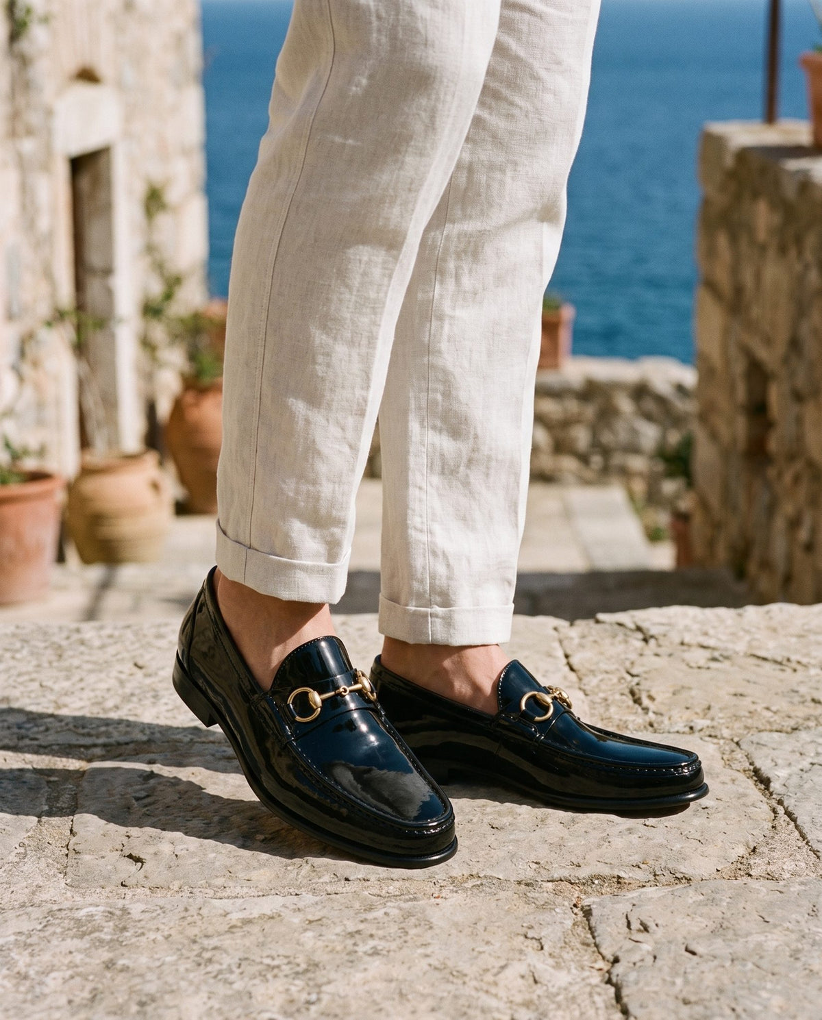Height Increasing Black Patent Leather Favonio Bit Loafer - 3 Inch Hidden Heel – lifestyle