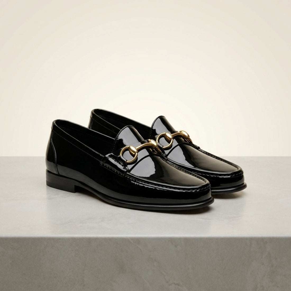 Black Patent Leather Favonio Bit Loafer