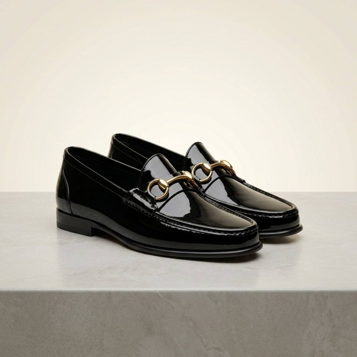Black Patent Leather Favonio Bit Loafer