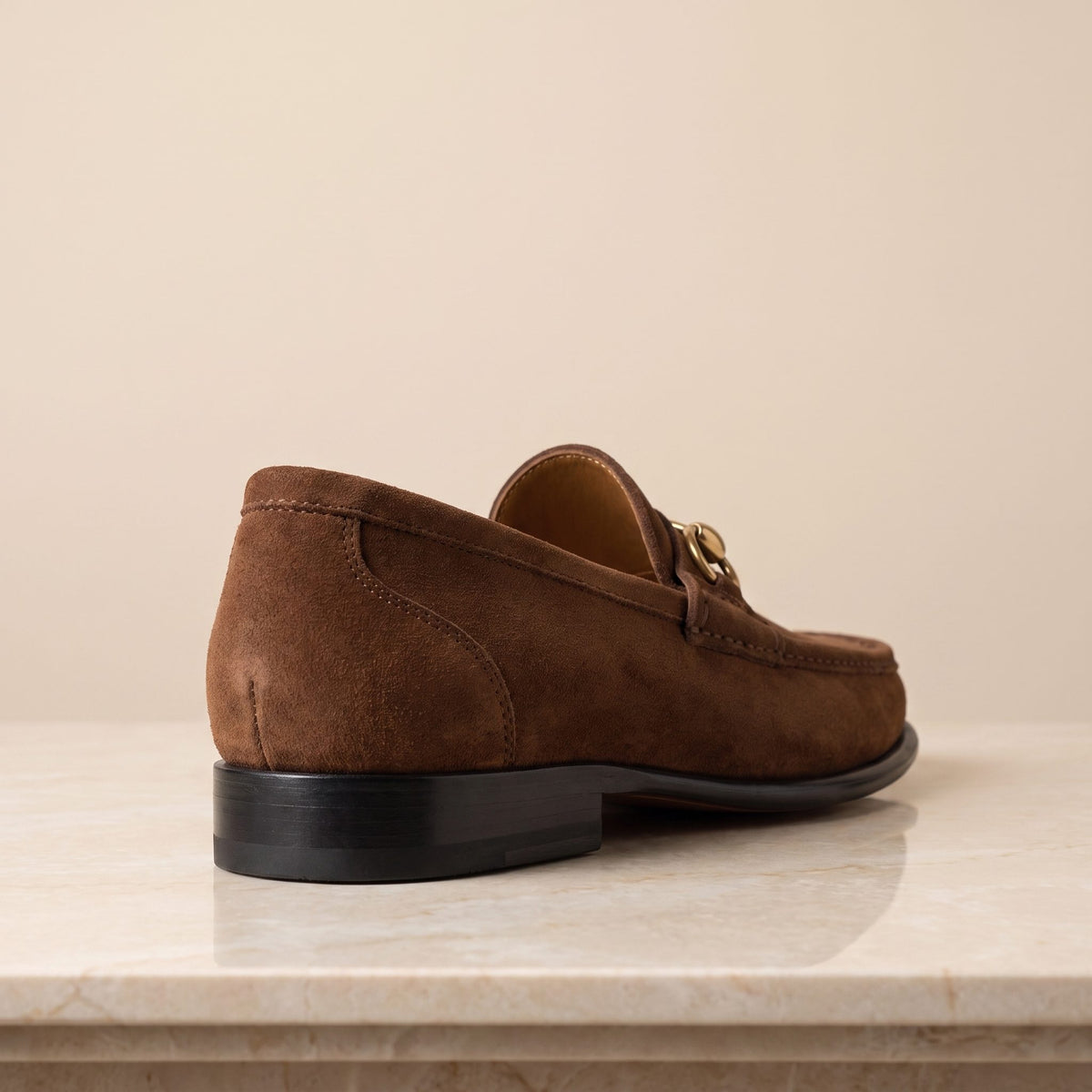 Brown Suede Portofino Bit Loafer – back view