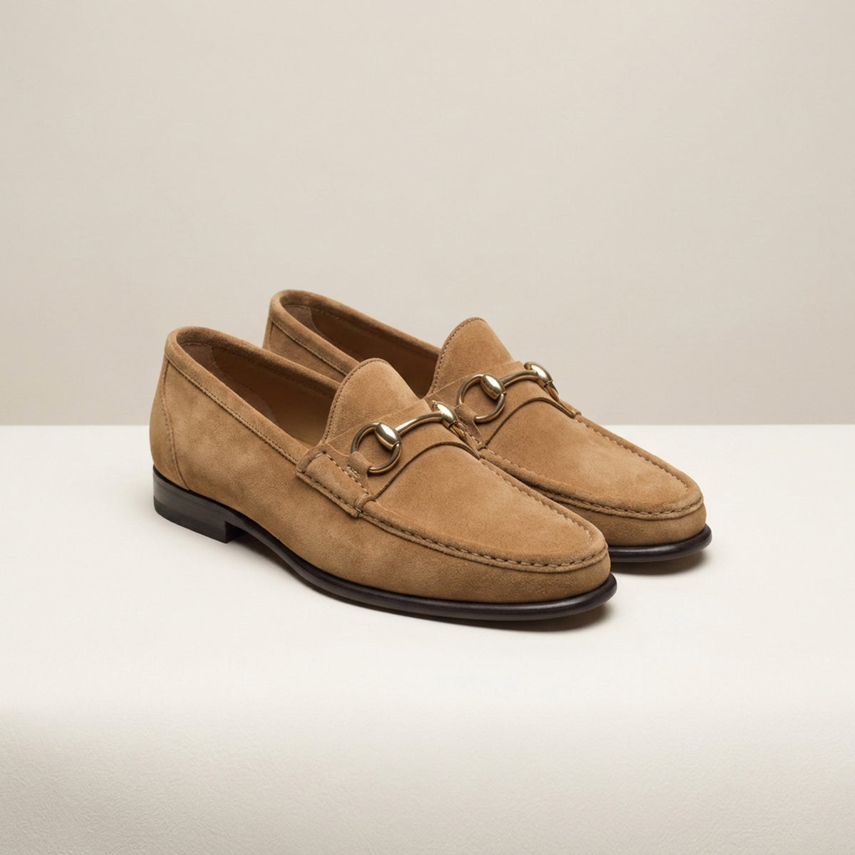 Height Increasing Tan Suede Ravello Bit Loafer - 3 Inch Hidden Heel