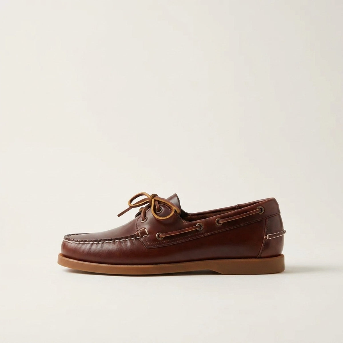 Height Increasing Brown Leather Livorno Boat Shoe - 3 Inch Hidden Heel