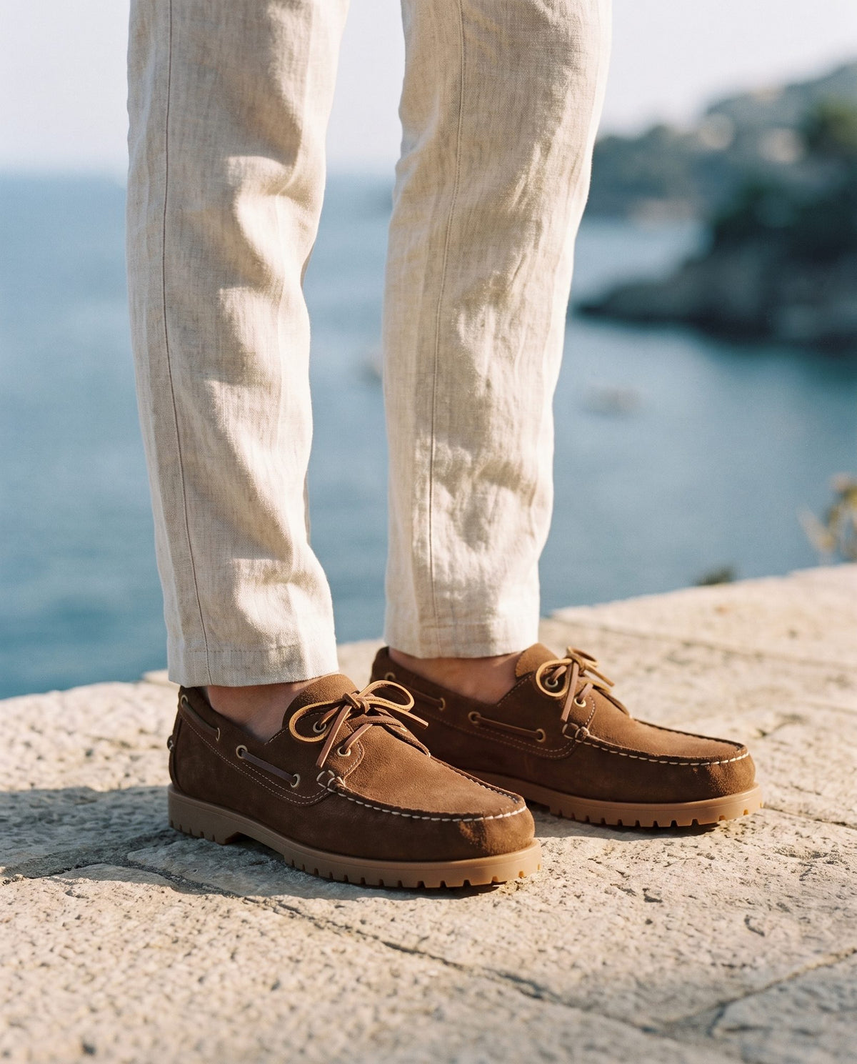 Height Increasing Brown Suede Ostuni Boat Shoe - 3 Inch Hidden Heel – lifestyle
