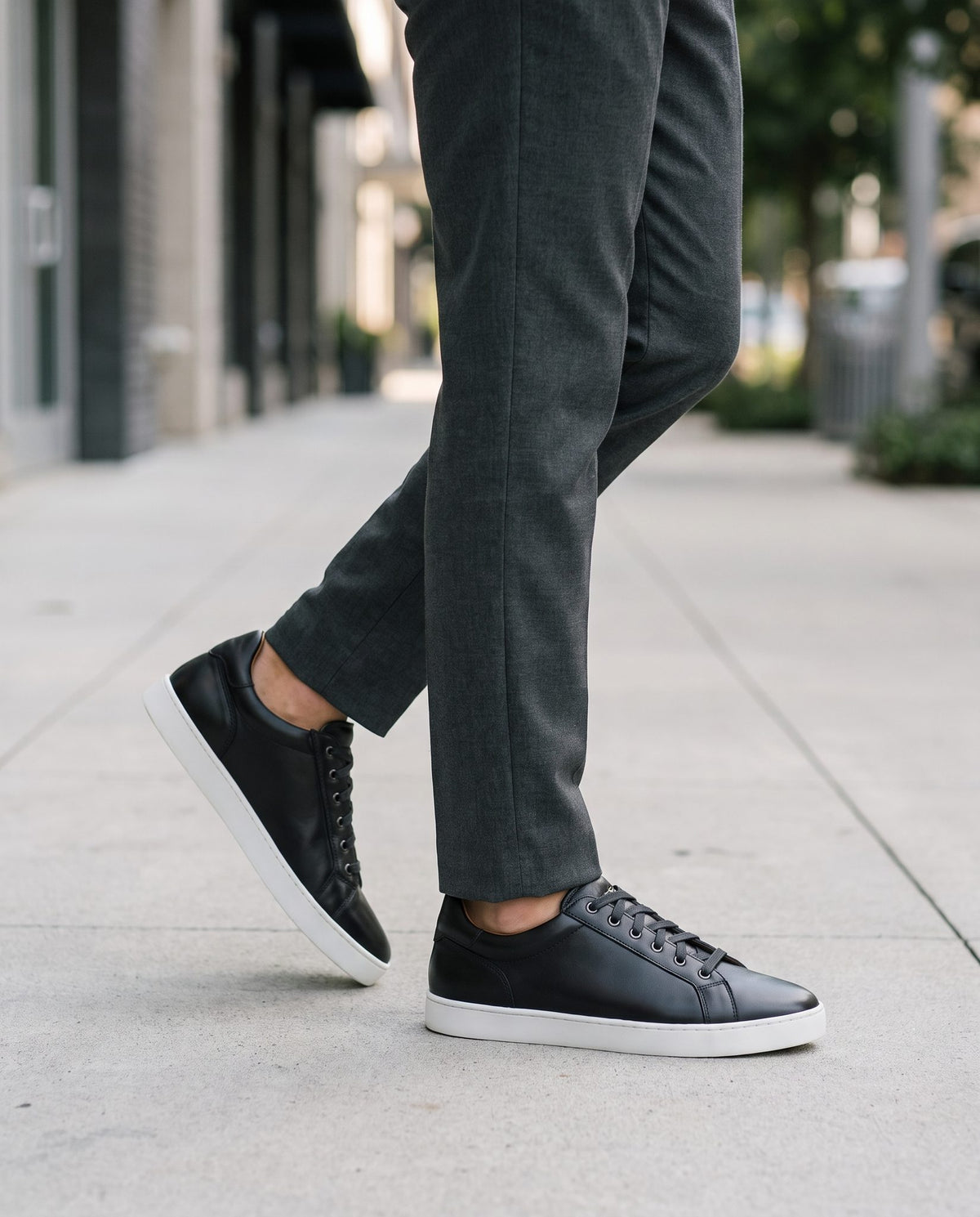 Height Increasing Black Leather Trebbia Low-Top Sneaker - 3 Inch Hidden Heel – lifestyle