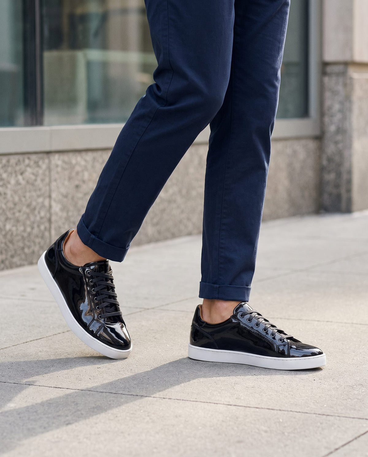 Black Patent Leather Cadore Low-Top Sneaker – lifestyle