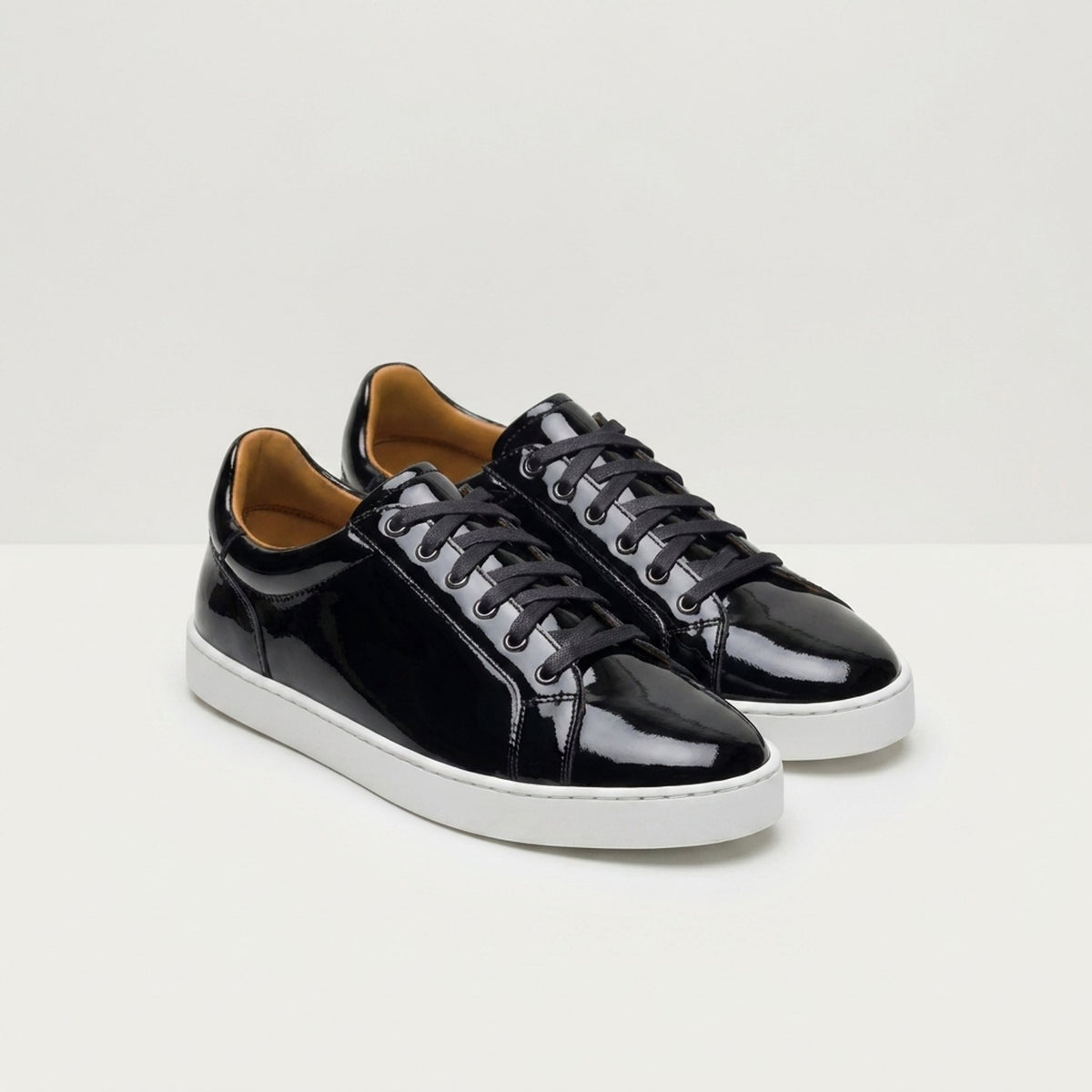 Black Patent Leather Cadore Low-Top Sneaker