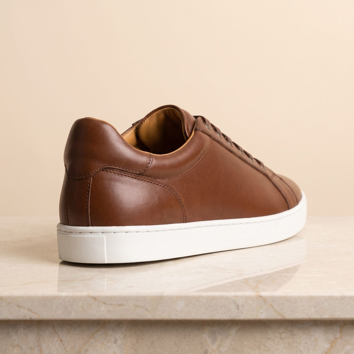 Brown Leather Trieste Low-Top Sneaker – back view