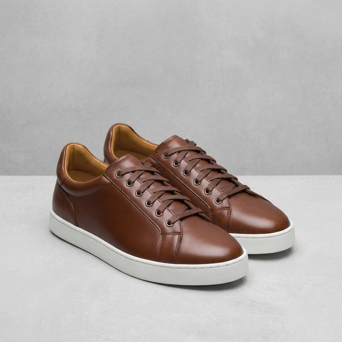 Brown Leather Trieste Low-Top Sneaker