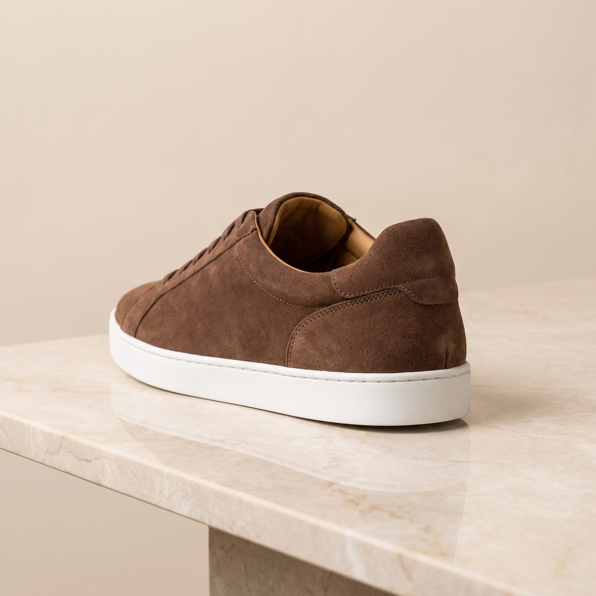Brown Suede Ancona Low-Top Sneaker – back view