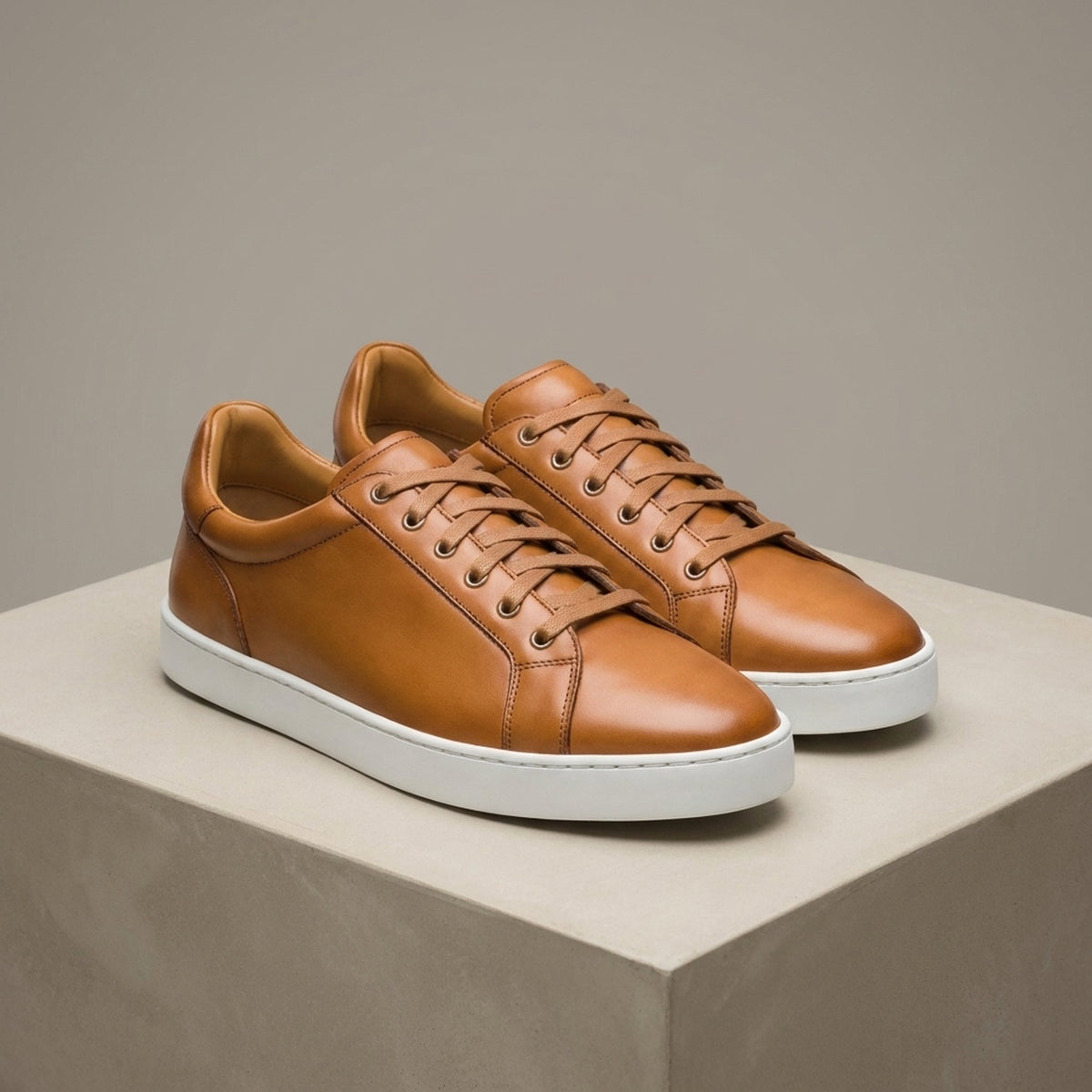 Tan Leather Cesenatico Low-Top Sneaker